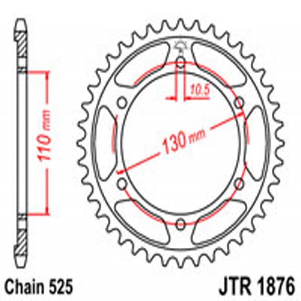JT JT Rear Sprockets R/W 1876-45 YAM